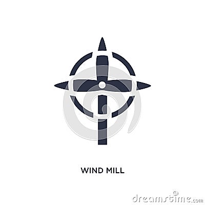 wind mill icon on white background. Simple element illustration from ecology concept Vector Illustration