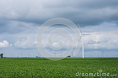 Wind Mills in a Rural area of Indiana off of route sixity five Stock Photo