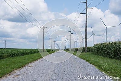 Wind Mills in a Rural area of Indiana off of route sixity five Stock Photo