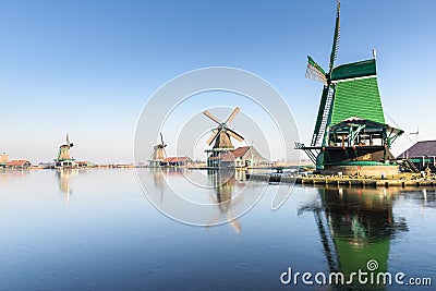 The wind mills in Zaanse Schans Editorial Stock Photo