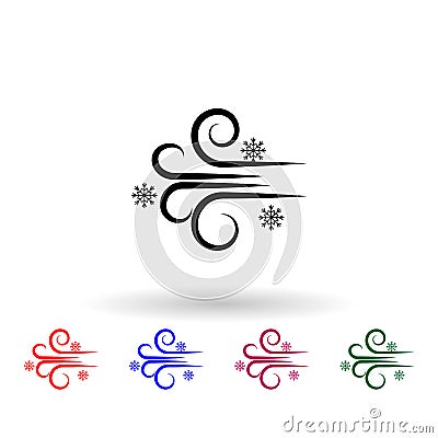 Wind multi color icon. Simple glyph, flat vector of winter icons for ui and ux, website or mobile application Stock Photo