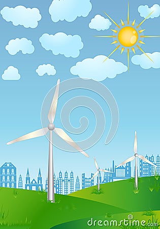 Wind power Vector Illustration