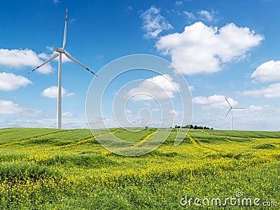 Wind power generators Stock Photo