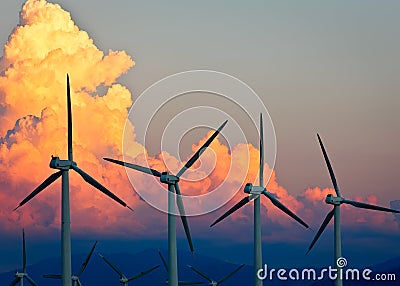 Wind Power, Palm Springs, California Stock Photo