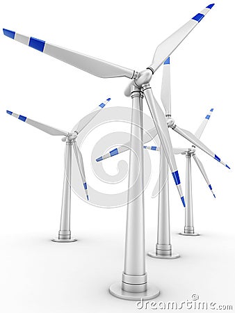 Wind-powered generator Cartoon Illustration