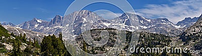 Wind River Range, Rocky Mountains, Wyoming, views from backpacking hiking trail to Titcomb Basin from Elkhart Park Trailhead going Stock Photo