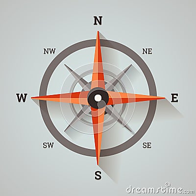 Wind rose compass. Vector Illustration