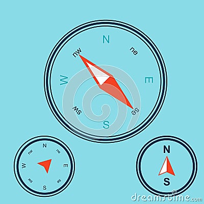 Wind rose compass.Vector illustration .Geography Vector Illustration