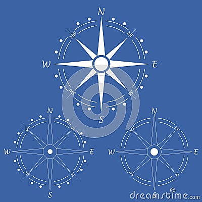 Wind rose compass.Vector illustration .Geography Vector Illustration