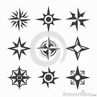 Wind rose icons Vector Illustration