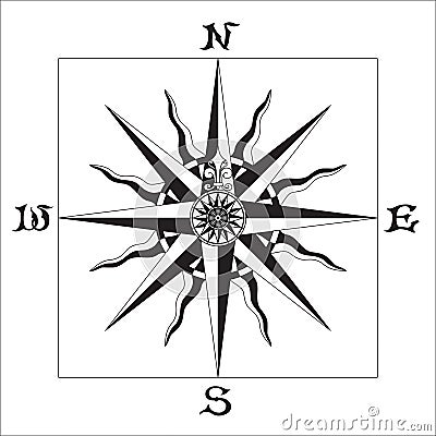 Wind rose old Vector Illustration