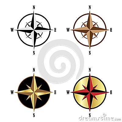 Wind rose set Vector Illustration