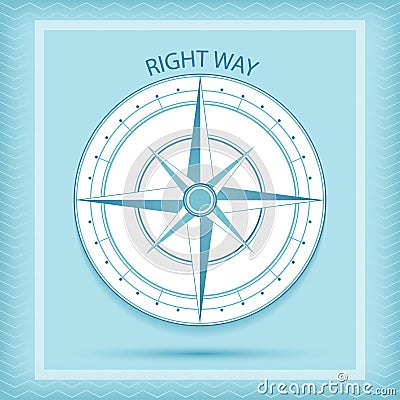 Wind rose symbol. Compass - Right way concept Vector Illustration