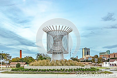 Wind Roundabout is a kinetic sculpture created by artist, Ned Kahn i, Fort Worth, USA Editorial Stock Photo