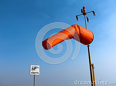 Wind sock segnaletic heliport Stock Photo