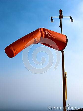 Wind sock segnaletic heliport Stock Photo