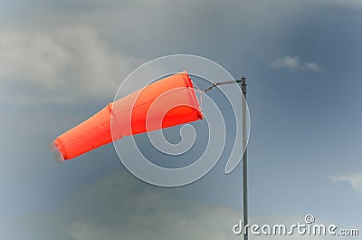 Wind sock in storm Stock Photo