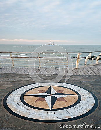 A wind star on a promenade of Pesaro Stock Photo