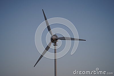 Wind station blades close-up against the sky Stock Photo