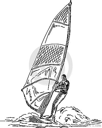 Wind surfing Vector Illustration
