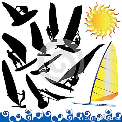 Wind surfing vector Vector Illustration