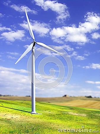 Wind turbine Cartoon Illustration