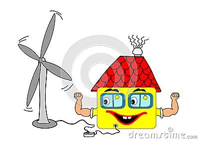 Wind turbine Vector Illustration