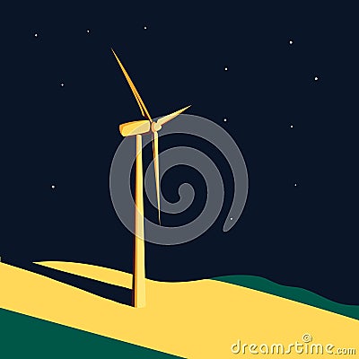 Wind turbine background Vector Illustration