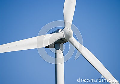 Wind turbine closeup. Stock Photo