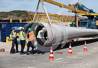 Wind turbine construction site Editorial Stock Photo