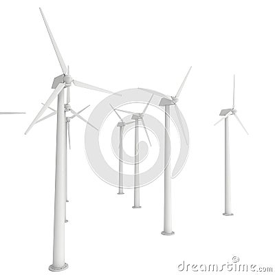 Wind turbine 3d render Stock Photo