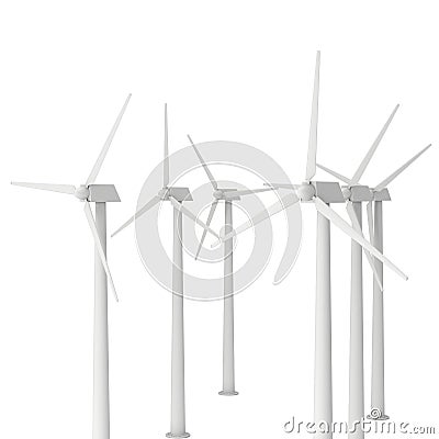 Wind turbine 3d render Stock Photo