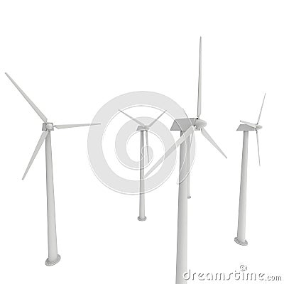 Wind turbine 3d render Stock Photo