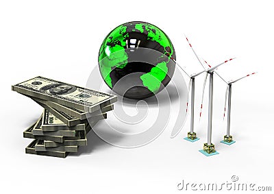 Wind Turbine economy Stock Photo