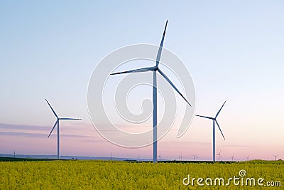 Wind turbine energy generator. Gree energy power Stock Photo