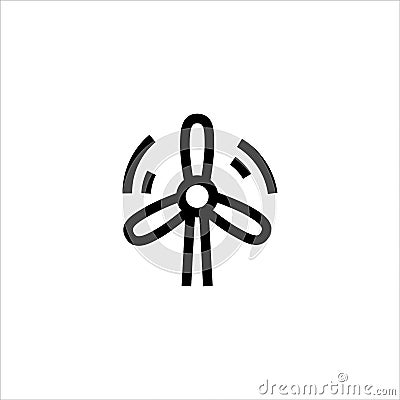 Wind turbine, fan renewable energy line icon Vector Illustration