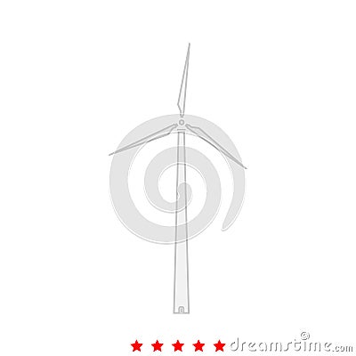 Wind turbine icon. Vector Illustration