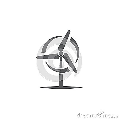 Wind turbine icon on white background Vector Illustration