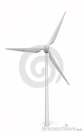 Wind turbine isolated on a white background Stock Photo