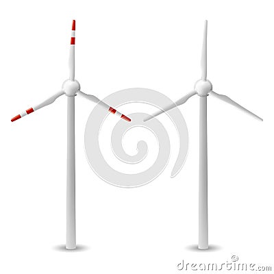 Wind turbine isolated Vector Illustration