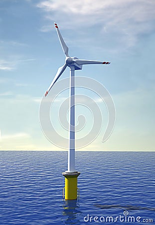 Wind turbine offshore Stock Photo