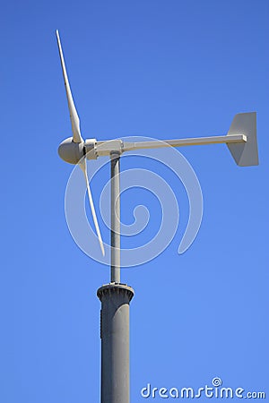 Eoltec Scirocco (Weole) Wind Turbine side on view blue sky Stock Photo