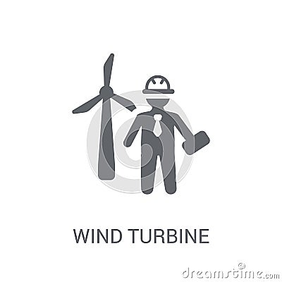 Wind Turbine Technician icon. Trendy Wind Turbine Technician log Vector Illustration