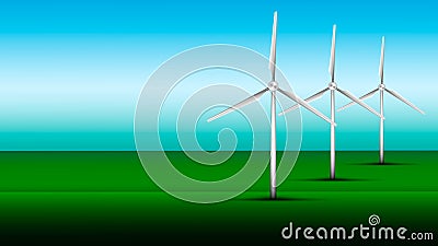 Wind Turbine Vector Illustration