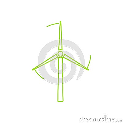 Wind turbine tower linear icon. Vector design Vector Illustration