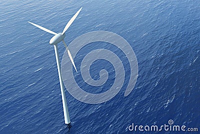 Wind turbine in the water park Stock Photo