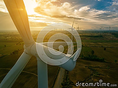 Wind turbine, wind energy concept. Stock Photo