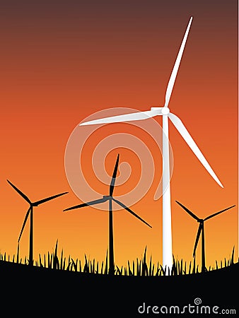 Wind turbines energy Stock Photo