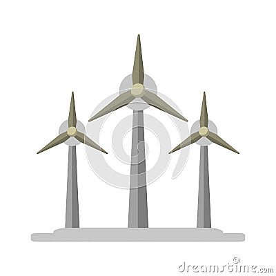 Wind turbines eolic energy symbol Vector Illustration