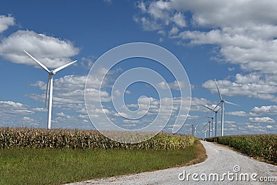 Wind Turbines In Kane County Stock Photo